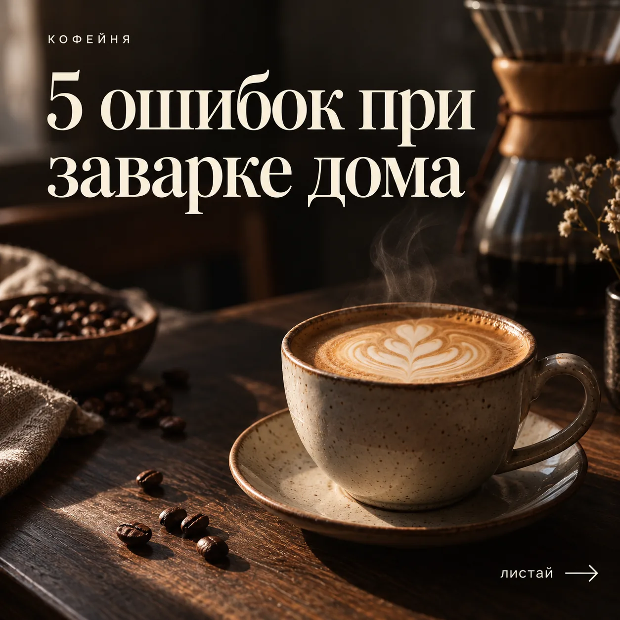 Обложка карусели для кофейни